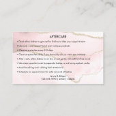 Carte De Visite Marbre rose Or Agate Lash Enseignement postérieur (Dos)