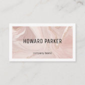 Carte De Visite Marbre rose Or | Bordure blanche (Devant)
