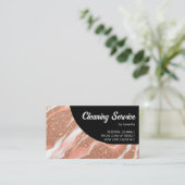 Carte De Visite Marbre rose or Glitz noir (Debout devant)