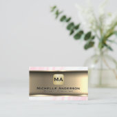 Carte De Visite Marbre rose or métallique (Debout devant)