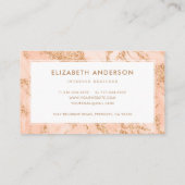 Carte De Visite Marbre rose or moderne professionnel (Dos)