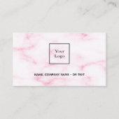 Carte De Visite Marbre rose or photo élégant code QR (Devant)