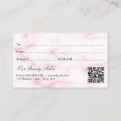 Carte De Visite Marbre rose QR code cadeau d'entreprise (Dos)