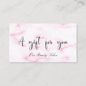 Carte De Visite Marbre rose QR code cadeau d'entreprise (Devant)