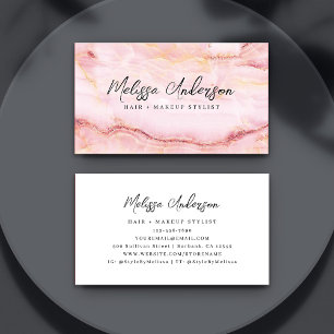Carte De Visite Marbre rose rose Luxe esthétique