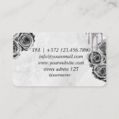 Carte De Visite Marbre rose Roses (Dos)