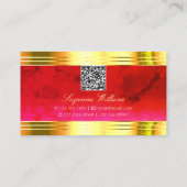 Carte De Visite Marbre rouge classique Bordures brillantes or avec (Dos)