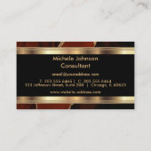 Carte De Visite Marbre rouge élégant et or (Dos)