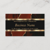 Carte De Visite Marbre rouge élégant et or (Devant)