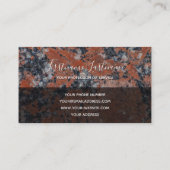 Carte De Visite Marbre rouge foncé marbre noir structure en marbre (Dos)