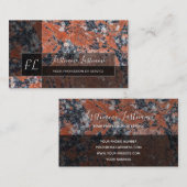 Carte De Visite Marbre rouge foncé marbre noir structure en marbre (Devant / Derrière)