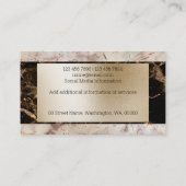 Carte De Visite Marbre signature or brun feutre en granit (Dos)