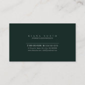 Carte De Visite Marbre simple Monogramme vert blanc Std ID672 (Dos)