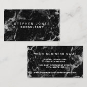 Carte De Visite Marbre simple noir moderne élégant professionnel (Devant / Derrière)