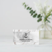 Carte De Visite Marbre soigné | Icône Ancre (Debout devant)