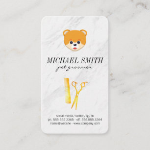 Carte De Visite Marbre Stone Animaux de compagnie Grossissant Chie