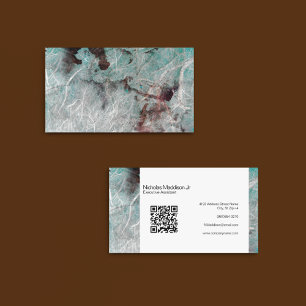 Carte De Visite Marbre stylé Abstrait Moderne Grunge Vert Menthe M