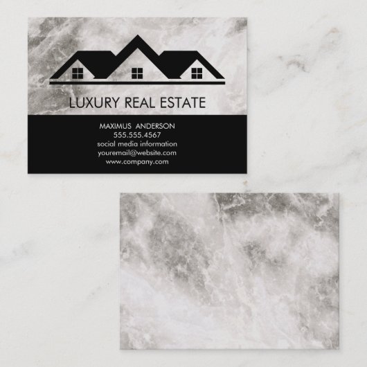 Carte De Visite Marbre sur le toit de l'immeuble (Devant / Derrière)