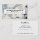 Carte De Visite Marbre tendance à l'air doré bleu granit résine (Devant / Derrière)