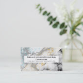 Carte De Visite Marbre tendance à l'air doré bleu granit résine (Debout devant)