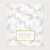 Carte De Visite Marbre tendance et texture or Faux (Extérieur déplié)