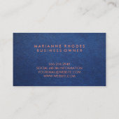Carte De Visite Marbre | Texture en cuir bleu (Dos)