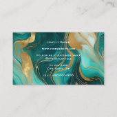 Carte De Visite Marbre Turquoise de luxe et huile d'or (Dos)