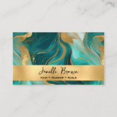 Carte De Visite Marbre Turquoise de luxe et huile d'or (Devant)