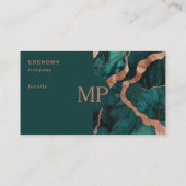 Carte De Visite Marbre turquoise et or Rose poli (Dos)