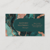 Carte De Visite Marbre turquoise et or Rose poli (Devant)