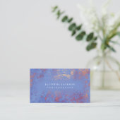 Carte De Visite Marbre unique Rose Gold Blue Elegant Luxe (Debout devant)