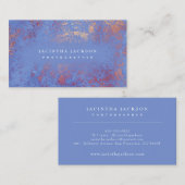 Carte De Visite Marbre unique Rose Gold Blue Elegant Luxe (Devant / Derrière)
