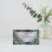 Carte De Visite Marbre vert émeraude et or botanique luxueux (Debout devant)