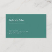 Carte De Visite Marbre vert émeraude et or botanique luxueux (Dos)