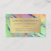 Carte De Visite Marbre vif | Monogramme couleur gras aquarelle (Dos)