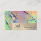 Carte De Visite Marbre vif | Monogramme couleur gras aquarelle (Devant)