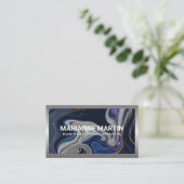 Carte De Visite Marbre Violet Bleu (Debout devant)