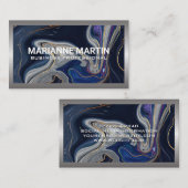 Carte De Visite Marbre Violet Bleu (Devant / Derrière)