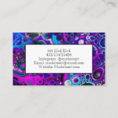 Carte De Visite Marbre violet et bleu Abstrait Fluid Art (Dos)
