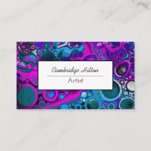 Carte De Visite Marbre violet et bleu Abstrait Fluid Art