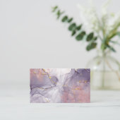 Carte De Visite Marbre violet et or (Debout devant)