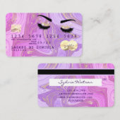 Carte De Visite marbre violet pastel (Devant / Derrière)