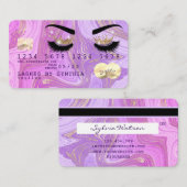 Carte De Visite marbre violet pastel (Devant / Derrière)