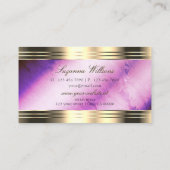Carte De Visite Marbre violet vif aux bordures dorées (Dos)
