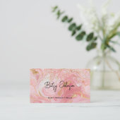 Carte de visite Marbrée Pailletée Rose, Blanche et (Debout devant)