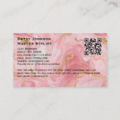 Carte de visite Marbrée Pailletée Rose, Blanche et (Dos)