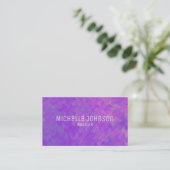 Carte De Visite Marbrure Violette Élégante Aspect Professionnel (Debout devant)