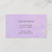 Carte De Visite Marbrure Violette Élégante Aspect Professionnel (Dos)