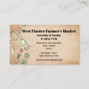 Carte De Visite Marchand de légumes de bordure Marché fermier CSA 