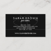 Carte De Visite Marchand noir en ligne de chat (Dos)